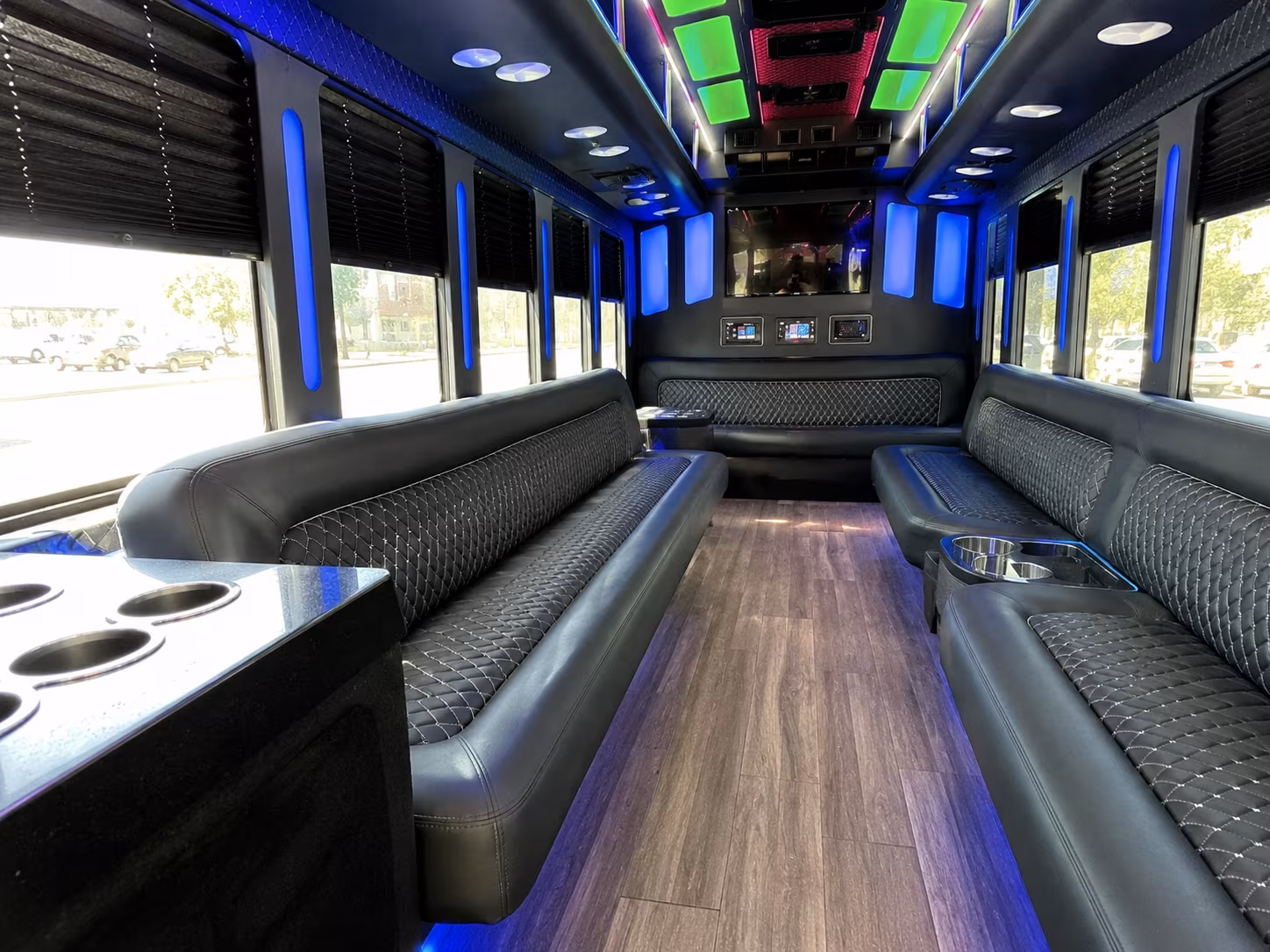 salinas 15 passenger party bus inside