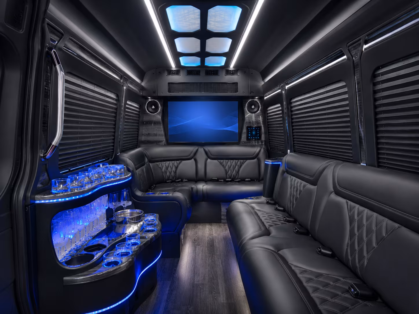 salinas 20 passenger party bus interior