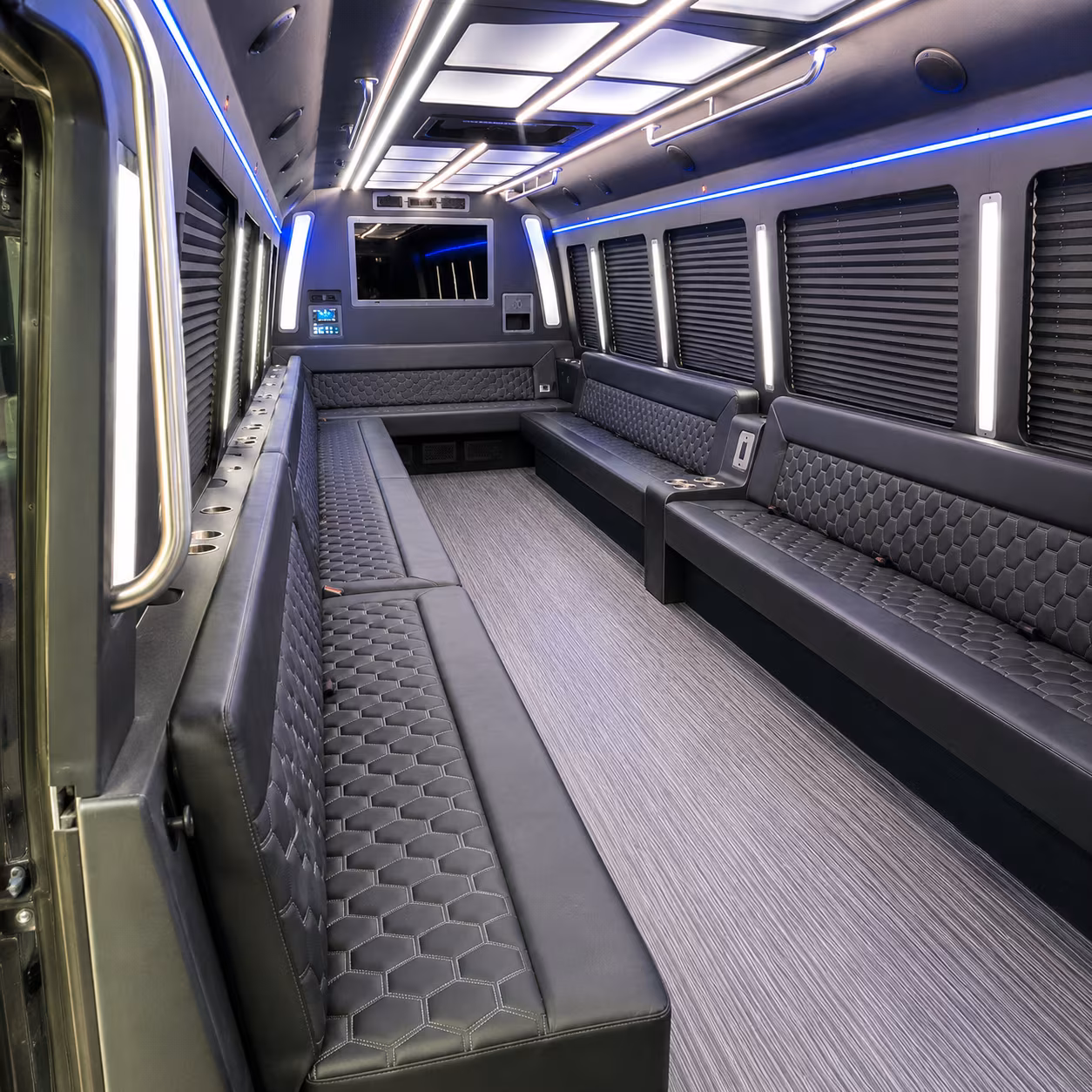 salinas 40 passenger party bus interior
