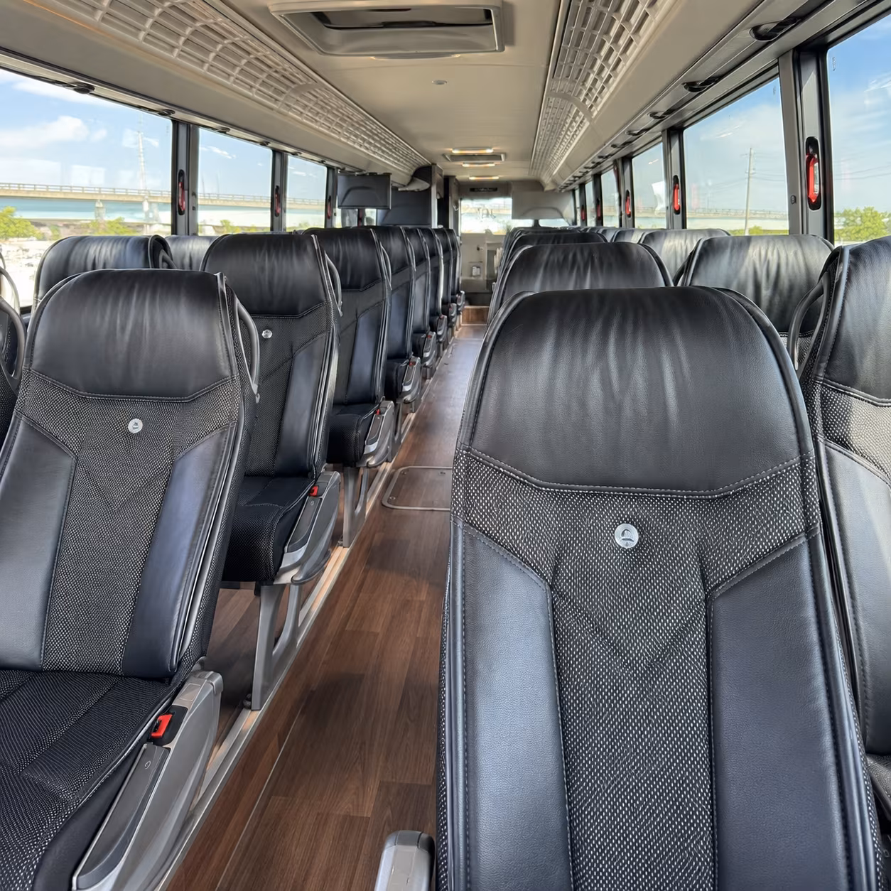 salinas 56 passenger charter bus interior
